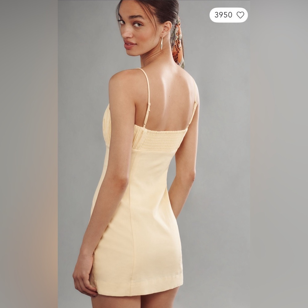 Anthropologie The Ophelia Sleeveless Linen Slim Mini Dress by Maeve 💛🌼 - Picture 2 of 8